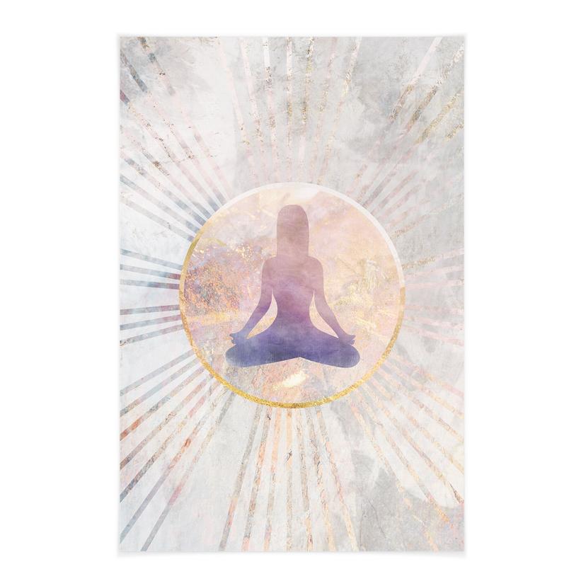 Lotus sits Textil poster - Meditation i gyllene ljus - Manovski