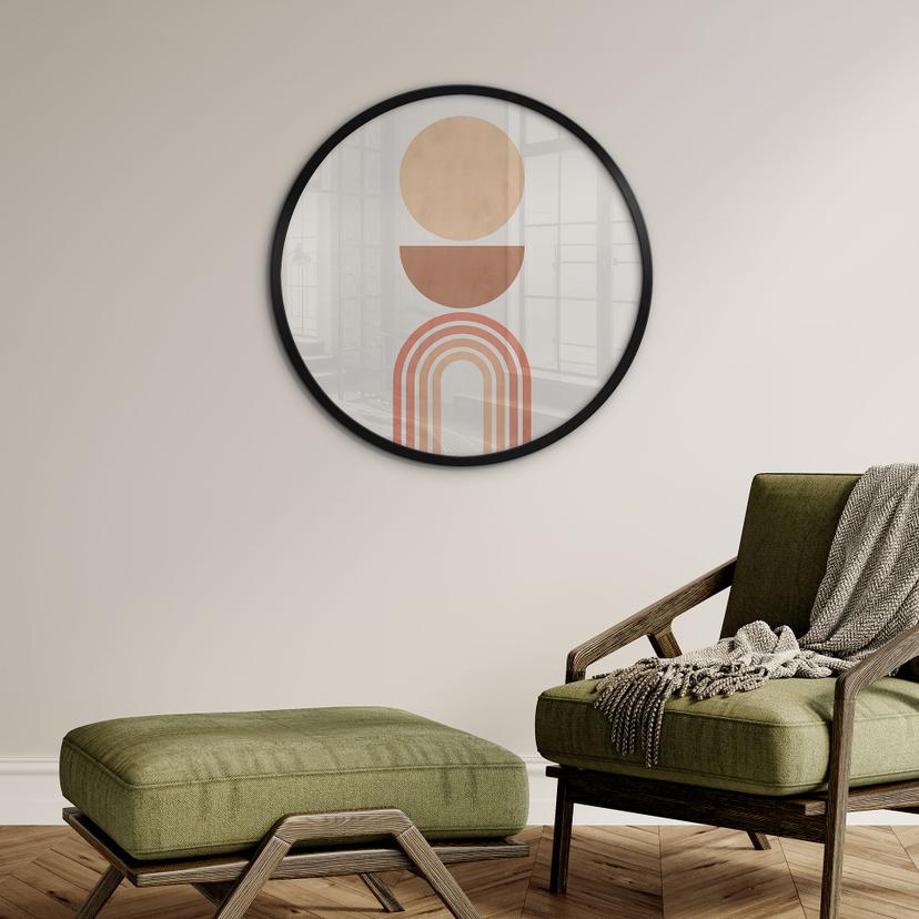 Poster Abstrakt Balans - Retro bågar och cirklar - Costa - Rund