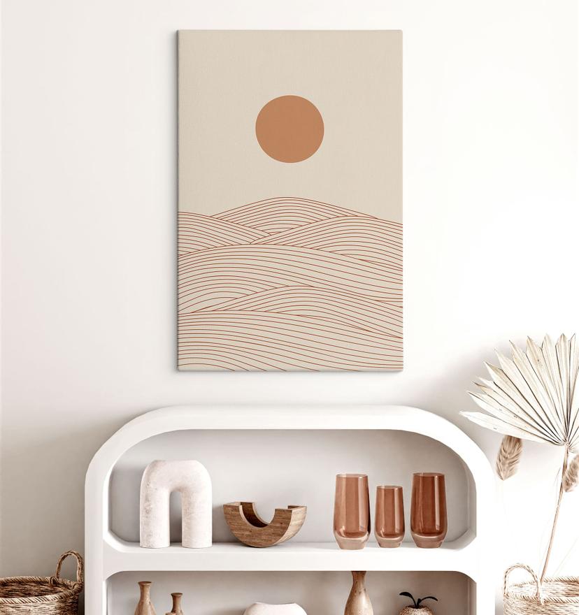 Canvas Zonsopgang boven de abstracte woestijn - Playell