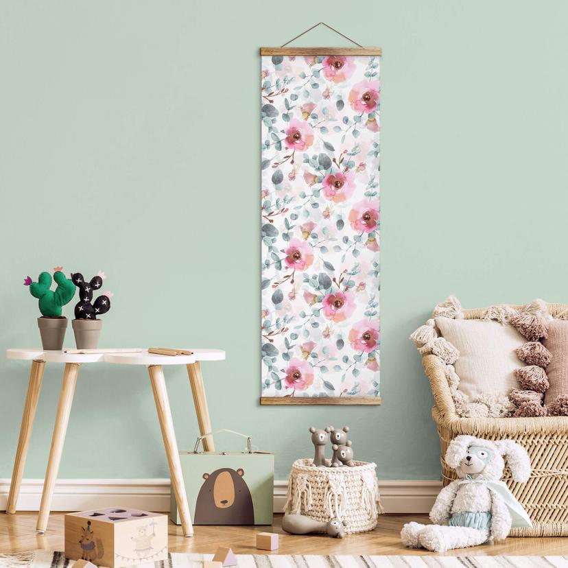 UN Designs Textil poster - Eukalyptusgrenar - Panorama