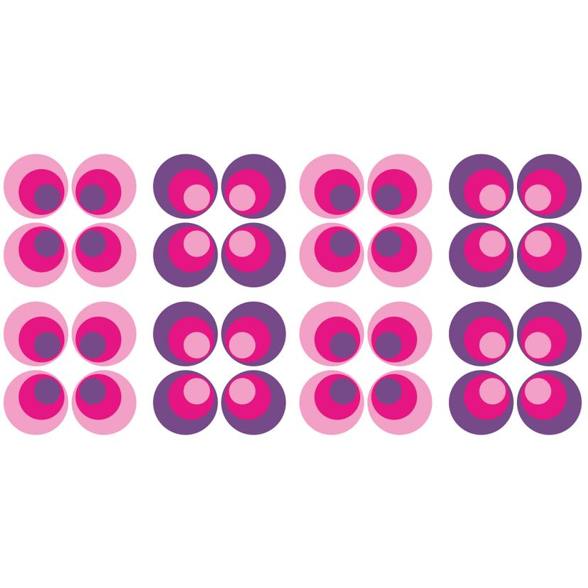 Adesivo murale - Sfere rétro fucsia