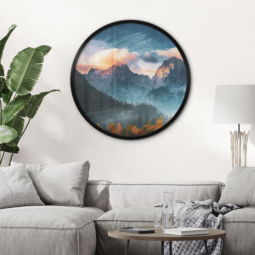 Póster Paisaje otoñal en la cumbre del Triglav en los Alpes Julianos - Redondo