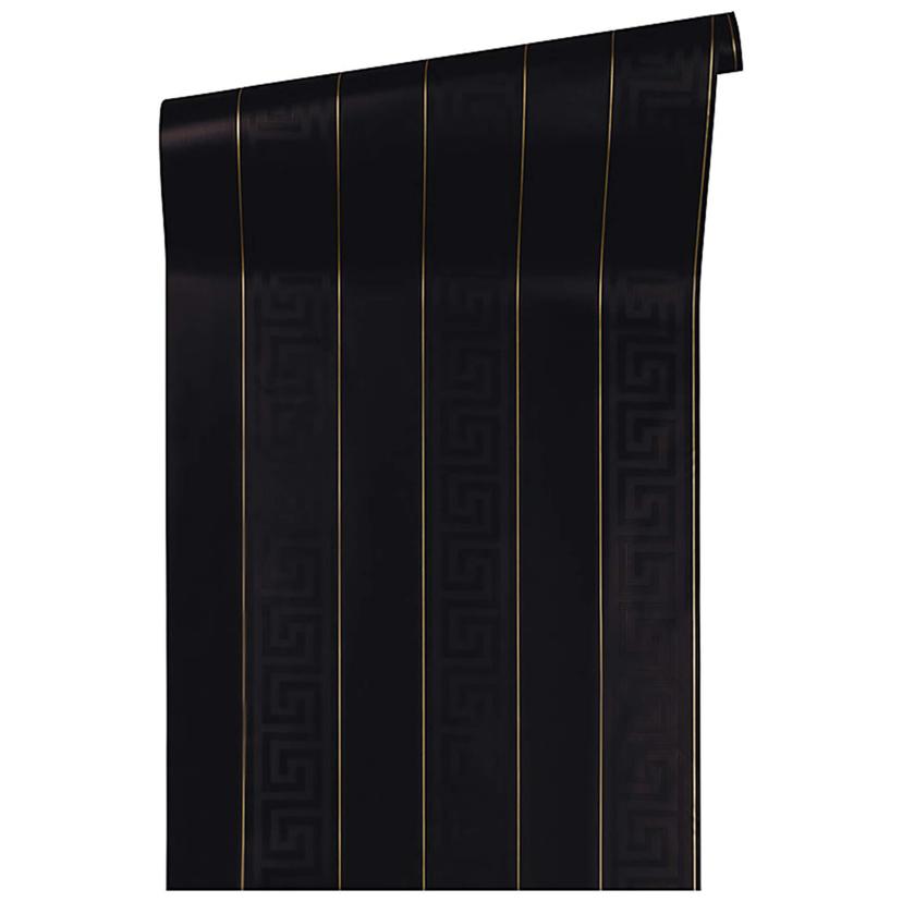 Versace Tapetbanner Græsk, metallisk, sort