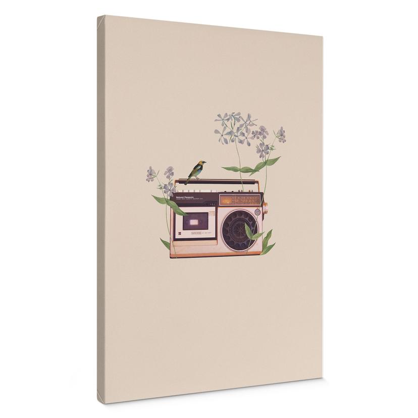 Leinwandbild Retro Radio floral - Frida Floral Studio