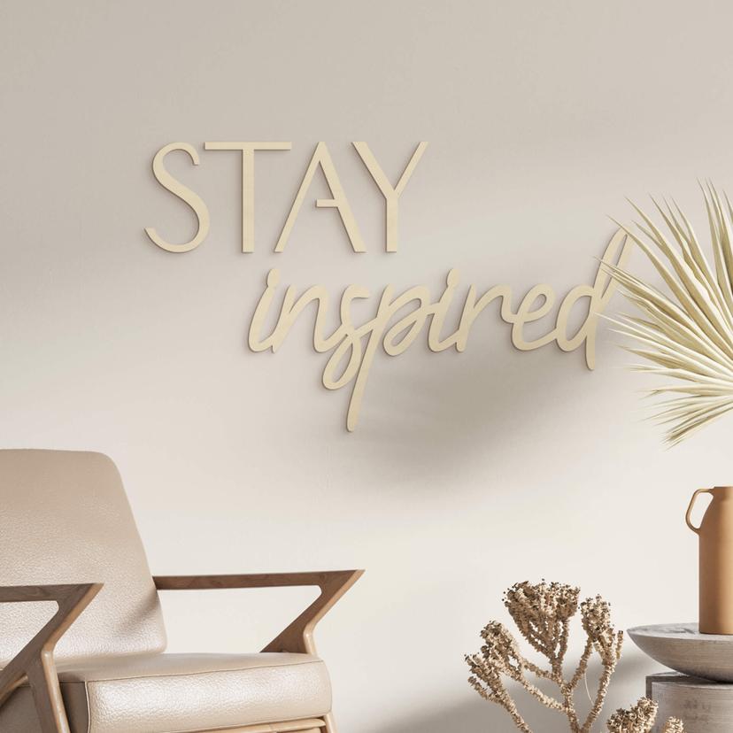Decoración de madera letras 3D STAY inspired - Poplar