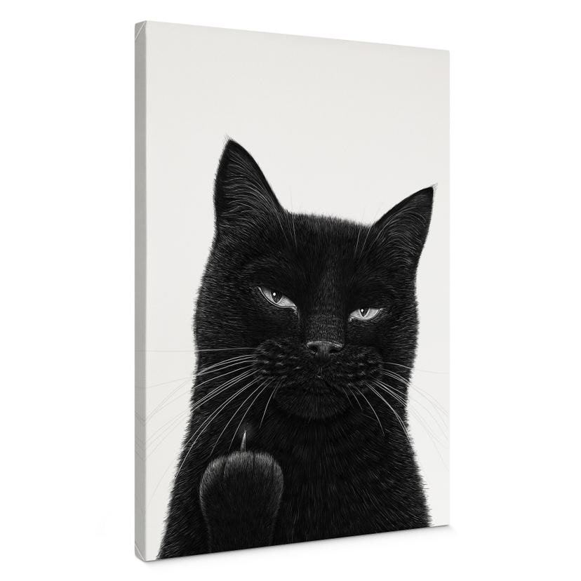 Tableau sur toile Chat noir effronté - Korenkova
