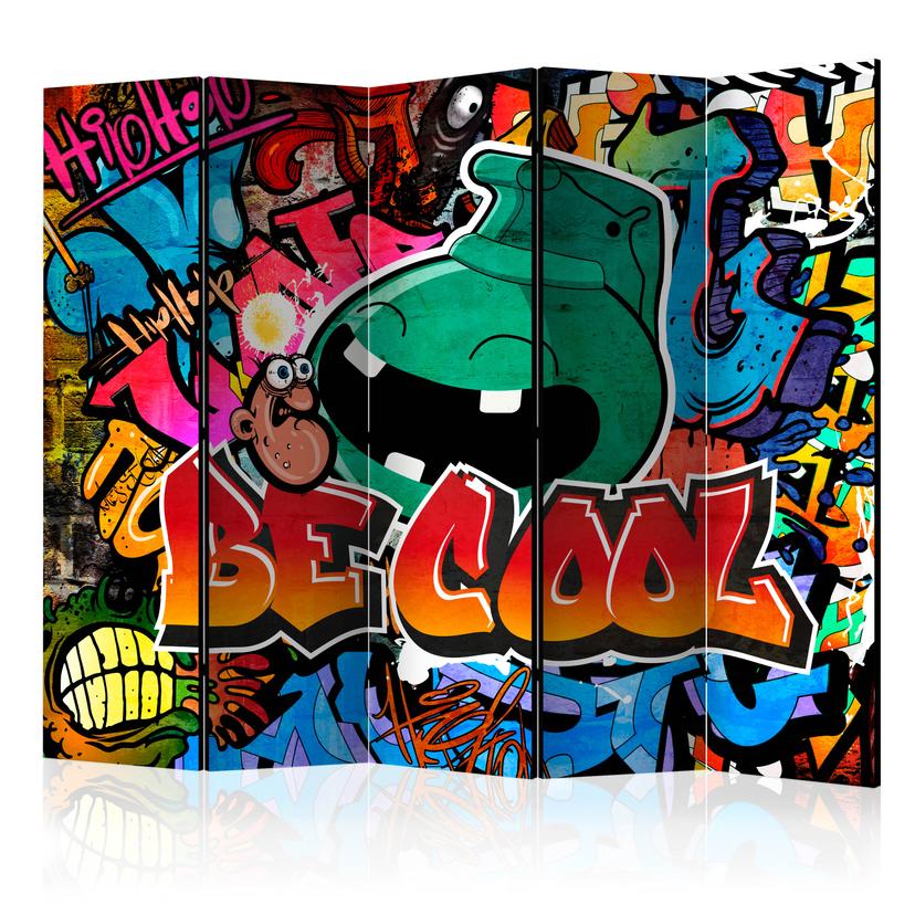 Rumdeler - Graffiti - Be cool , 5-delt - 225x172 cm