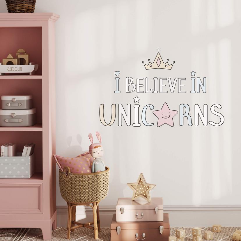 Sticker mural Kvilis - I believe in Unicorn