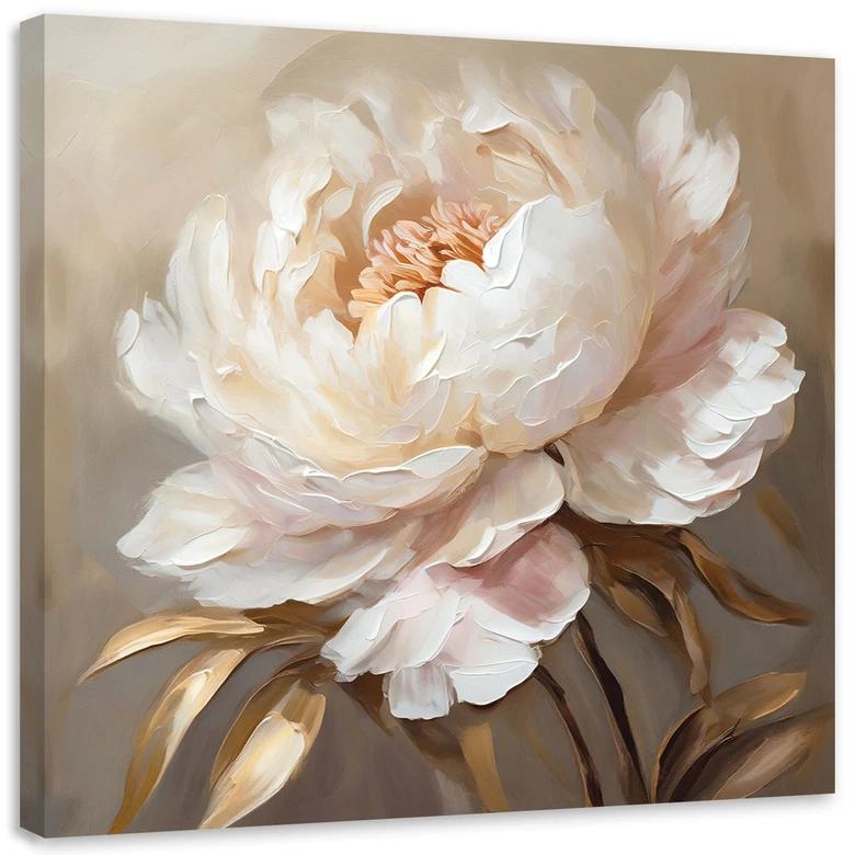 Stampa su tela, peonia oro 3D