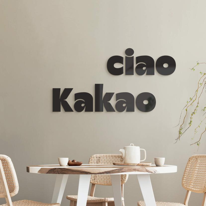 Decoración mural letras Ciao Kakao - decoración acrílica