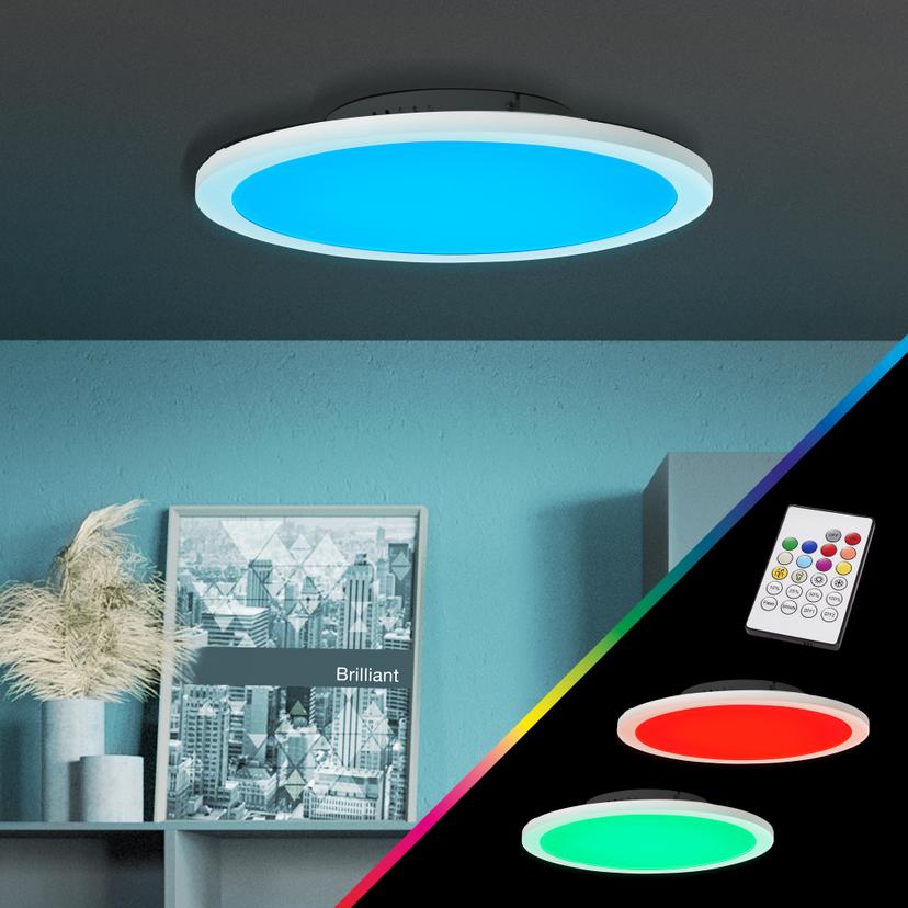 LED Panel Deckenleuchte Aaron, weiß, 40 x 5,9 cm, dimmbar, rund