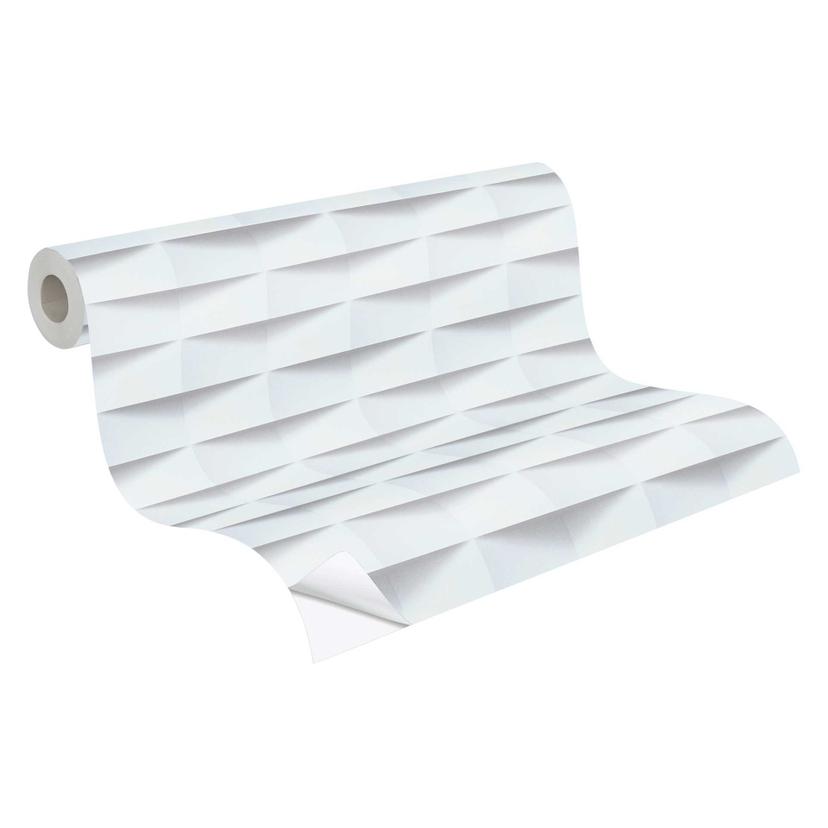 Pellicola autoadesiva per carta da parati e mobili - moderno, effetto 3D - bianco - rotolo 840x53 cm