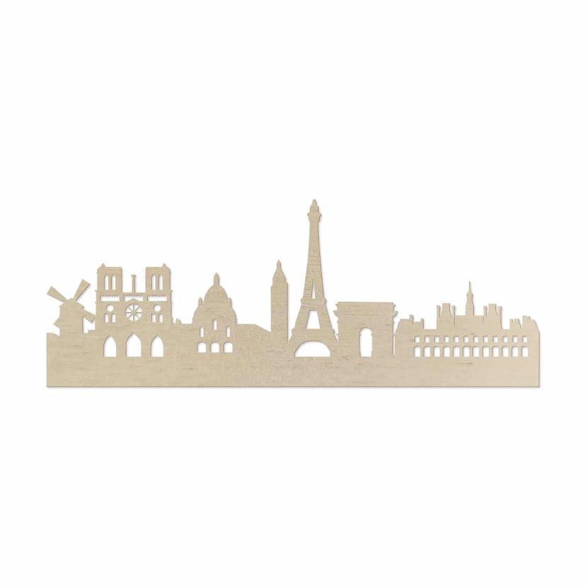 Decoro in legno – Skyline Parigi - Pioppo