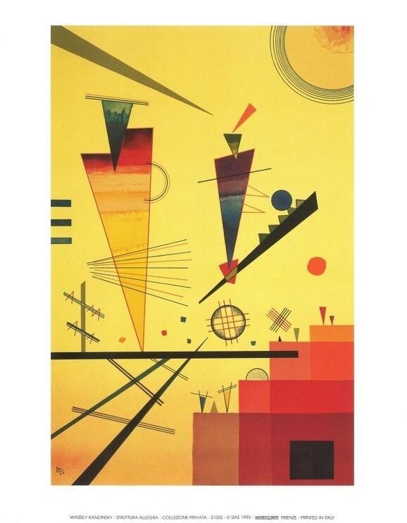 Plakat Merry Structure kunsttryk, Kandinsky (24 x 30 cm)