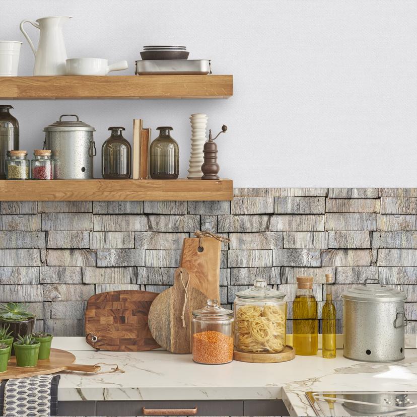 Film Décoratif adhésif meubles et surfaces –  Motif "Briques de bois"