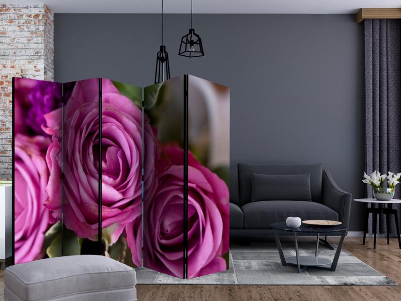 Paravento - Bouquet di fiori di giglio, 5 pezzi - 225x172 cm