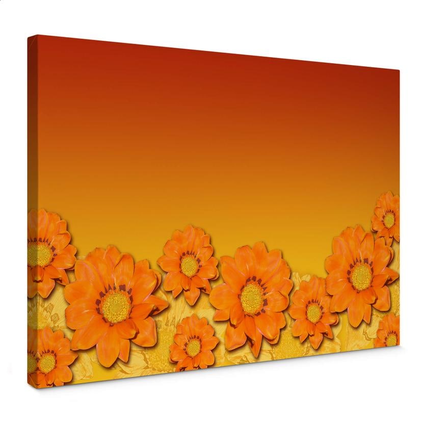 Tableau sur toile Fleurs oranges