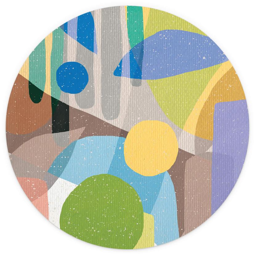 Demir - Färgglad botanik - Rund Fototapet - non-woven tapet/självhäftande non-woven tapet