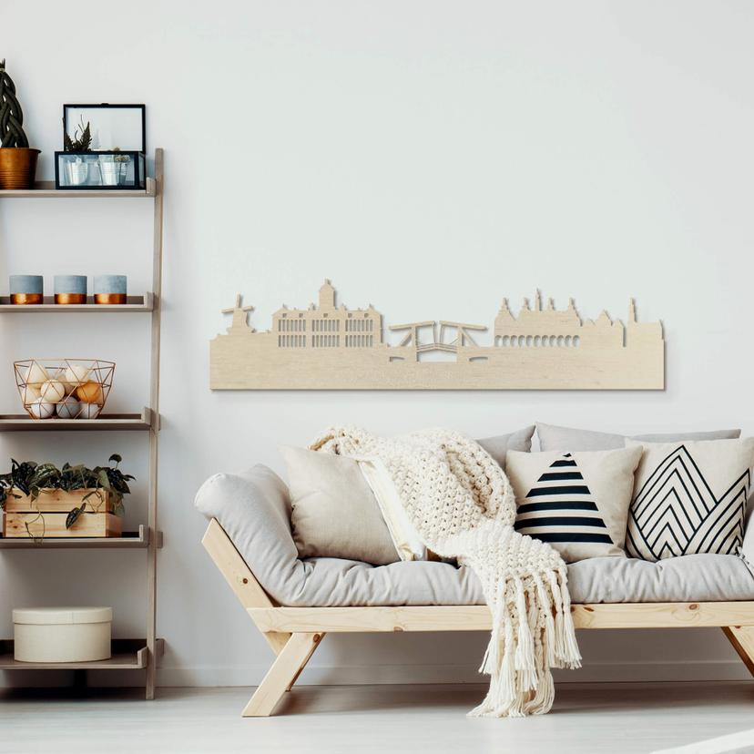 Chapa de madera de álamo artística - Skyline Amsterdam