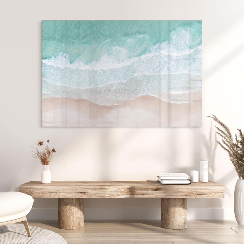 Tableau en verre acrylique Douces vagues sur la plage - Sisi & Seb