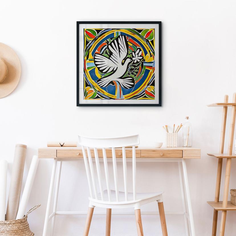 Poster Colomba colorata della pace - Ispirata a Matisse - Zamart