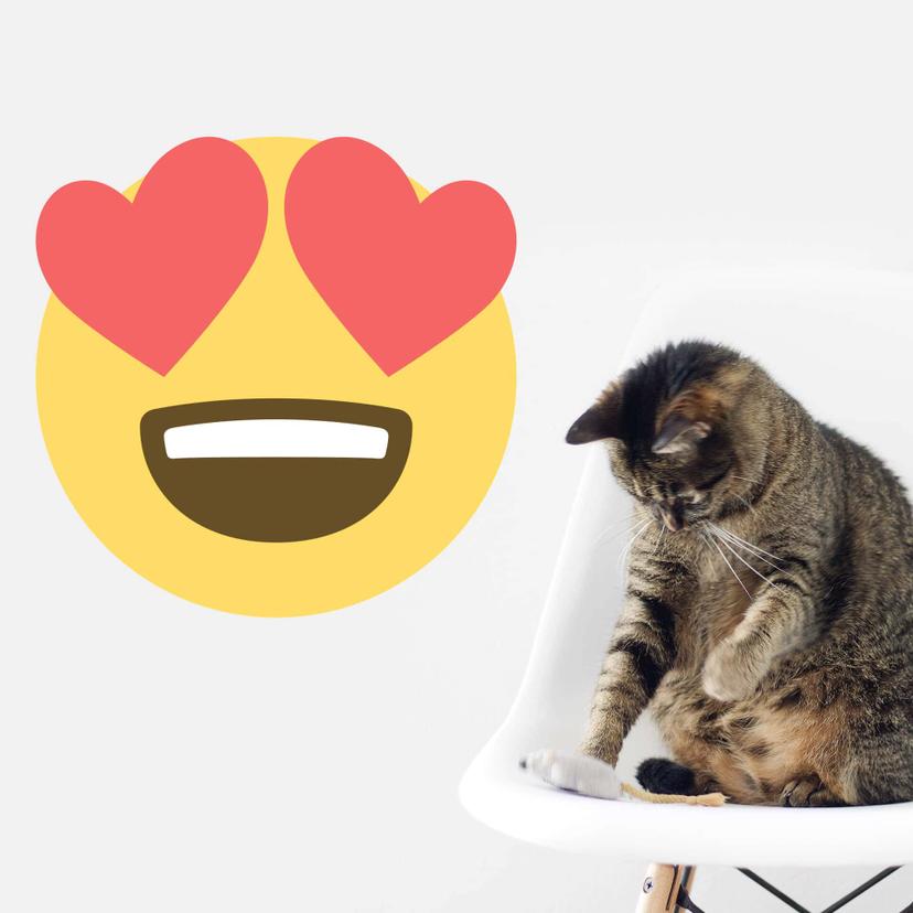 Muursticker Emoji Heart-Shaped Eyes