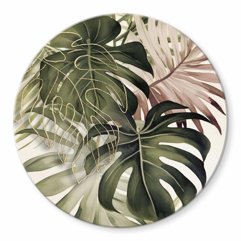 Glasbillede - Tropiske blade Boho - Haase