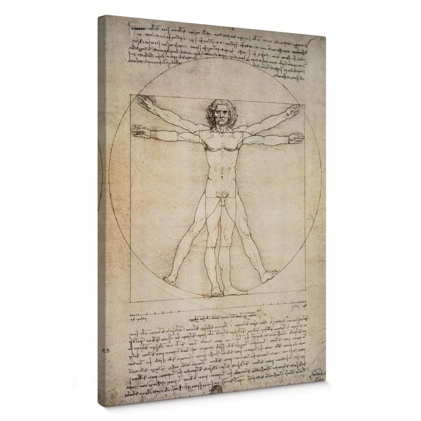 da Vinci - Den Vitruvianske Mand - Lærredsprint