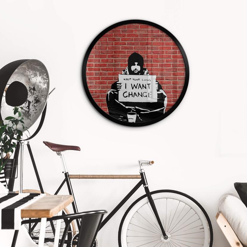 Poster Banksy - Behåll mynt - Rund