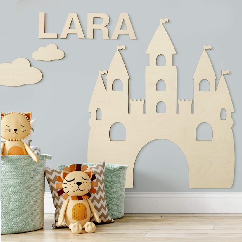 Decoración en madera de álamo - Castillo de princesa