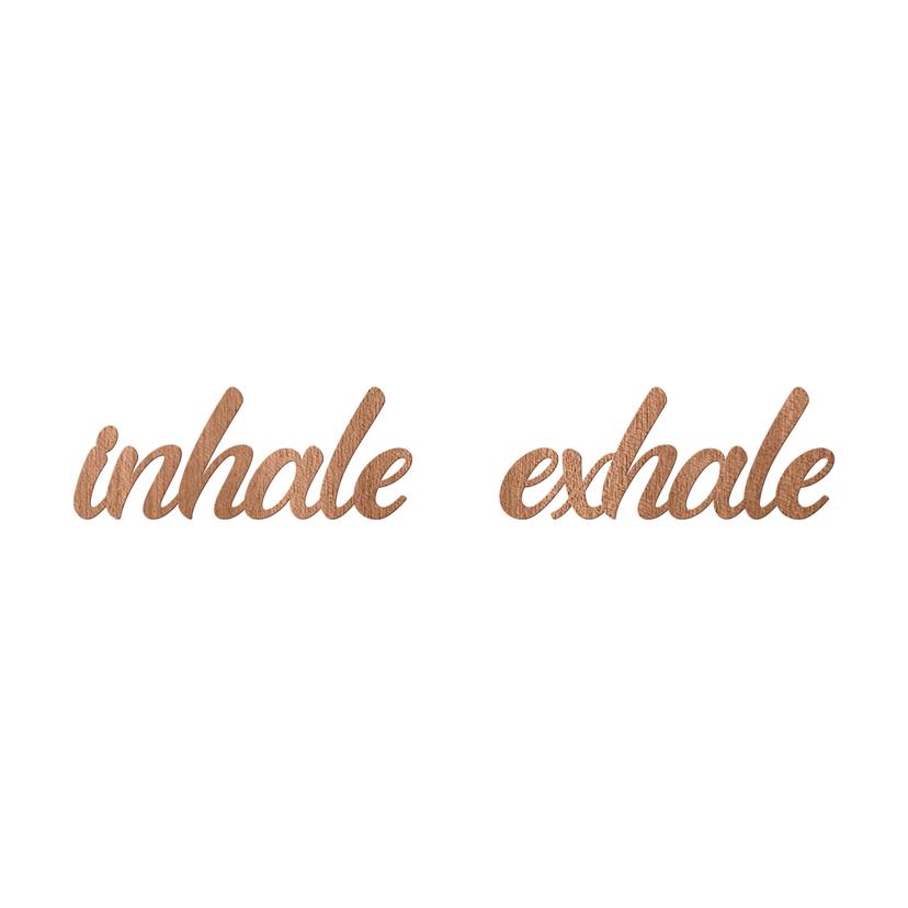 Decoro in legno inhale exhale