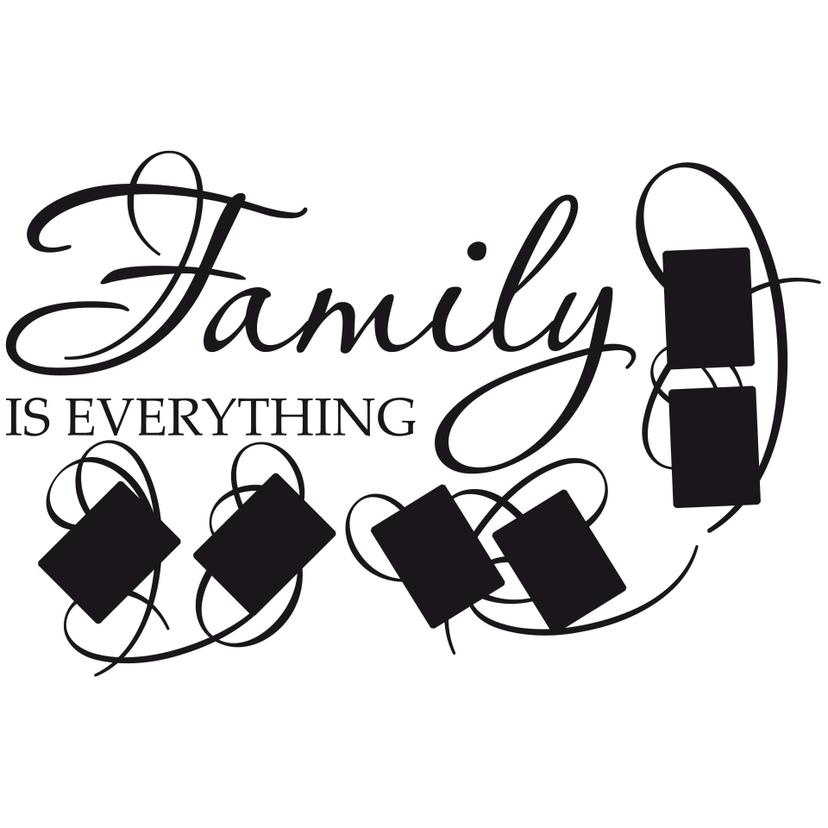 Sticker mural Family is everything avec emplacements pour photos
