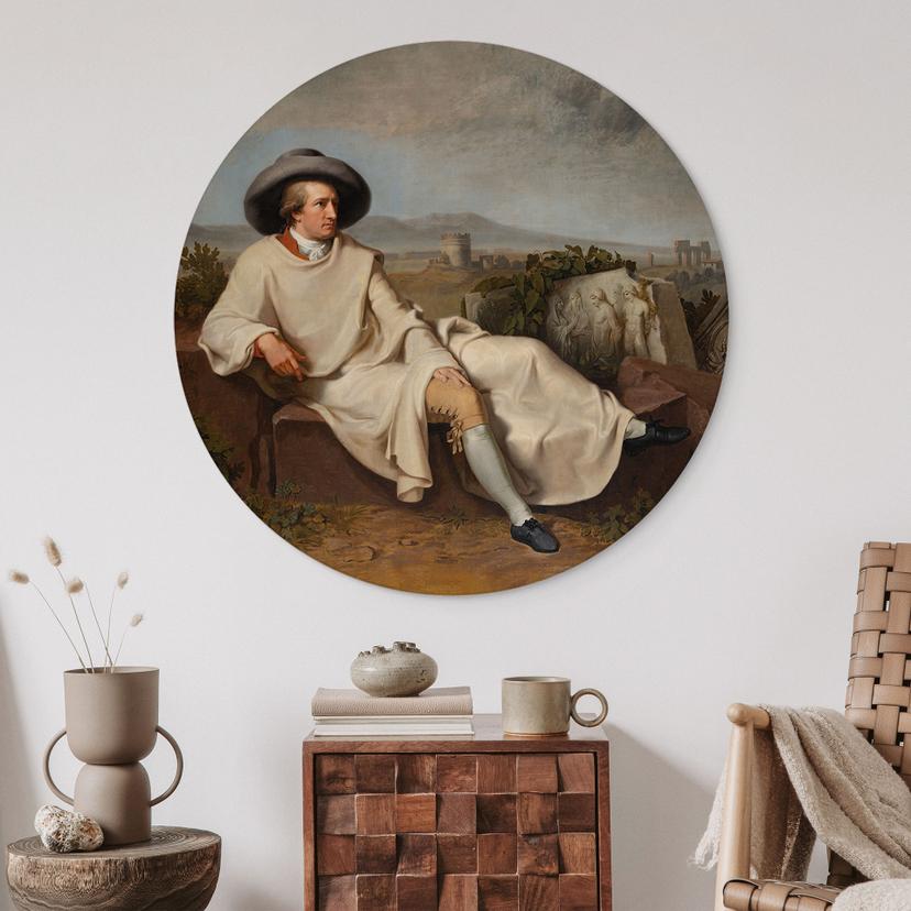 Stampe per pareti Tischbein - Goethe nella Campagna Romana - Alu-Dibond Round