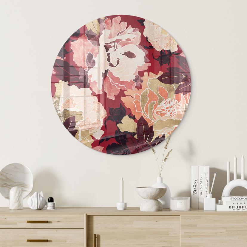 Stampa su vetro Peonie con fiori grandi - SpaceFrog Designs