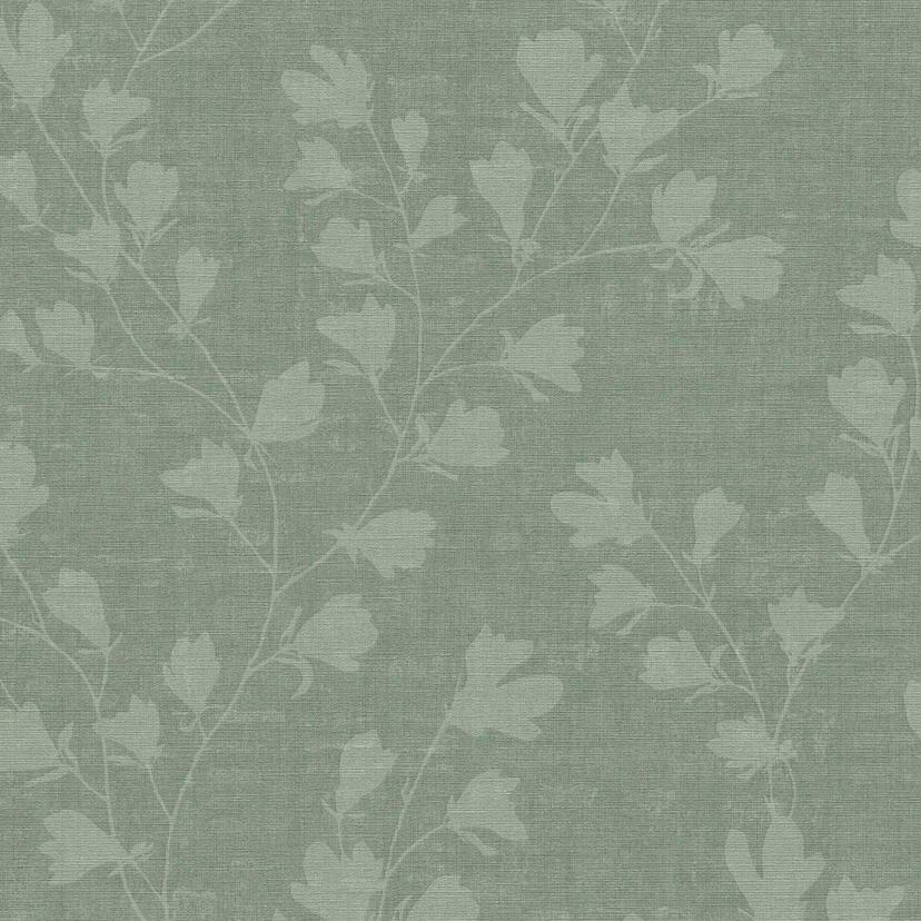 Papel pintado Hojas verdes - Papel pintado no tejido salón cocina floral - Nara