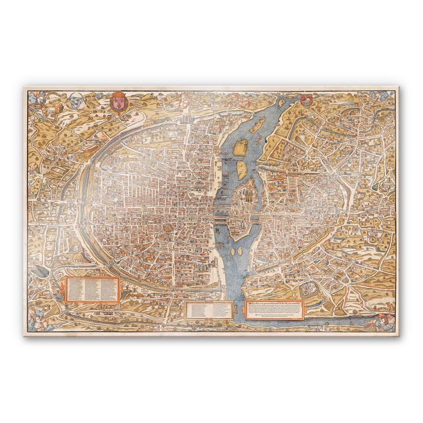 Tableau en verre acrylique - Carte historique de Paris