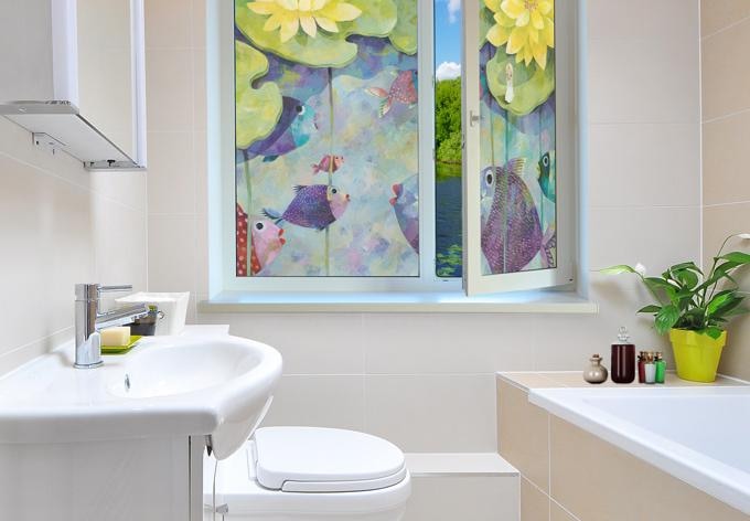 Sichtschutzfolie Blanz - Gelbe Seerosen