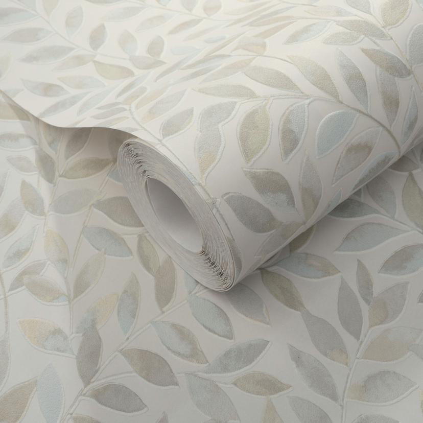 Bladmotief behang Opus beige