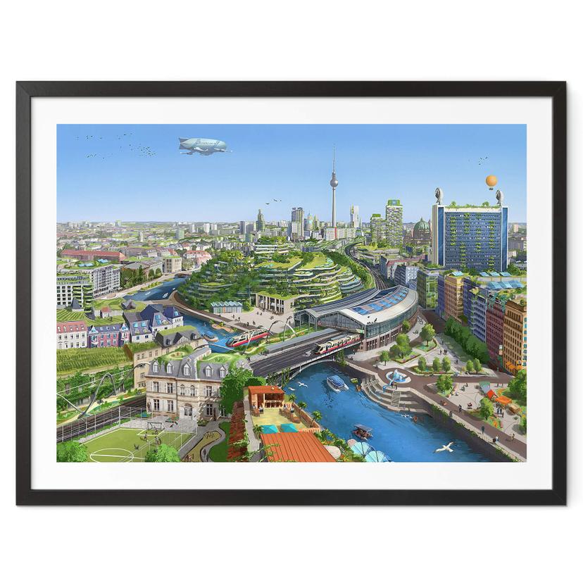 Póster aerroscape - Berlín Solarpunk