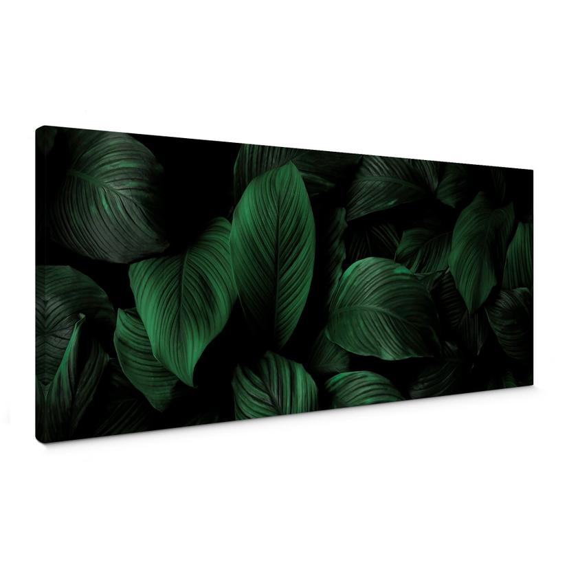 Tableau sur toile Feuilles tropicales - Panorama