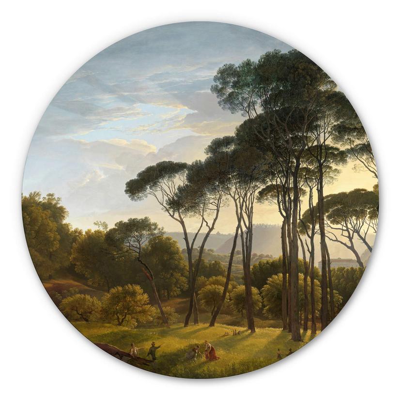 Alu-Dibond Voogd - Italienische Landschaft mit Schirmkiefern - Rund