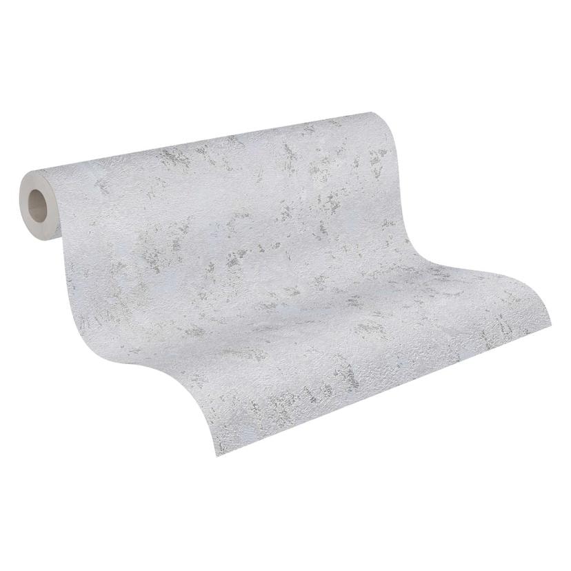 Papel pintado texturado gris plata - papel pintado tejido-no tejido efecto metalizado