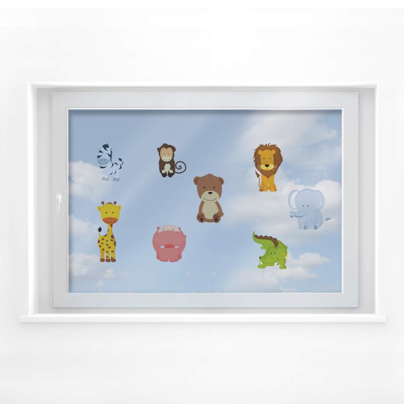 Cuadro de ventana parque infantil de animales