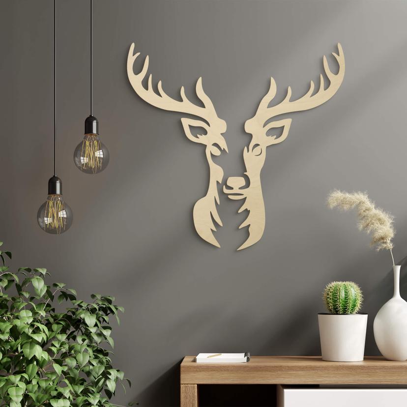 Decoración en madera álamo - cabeza de ciervo
