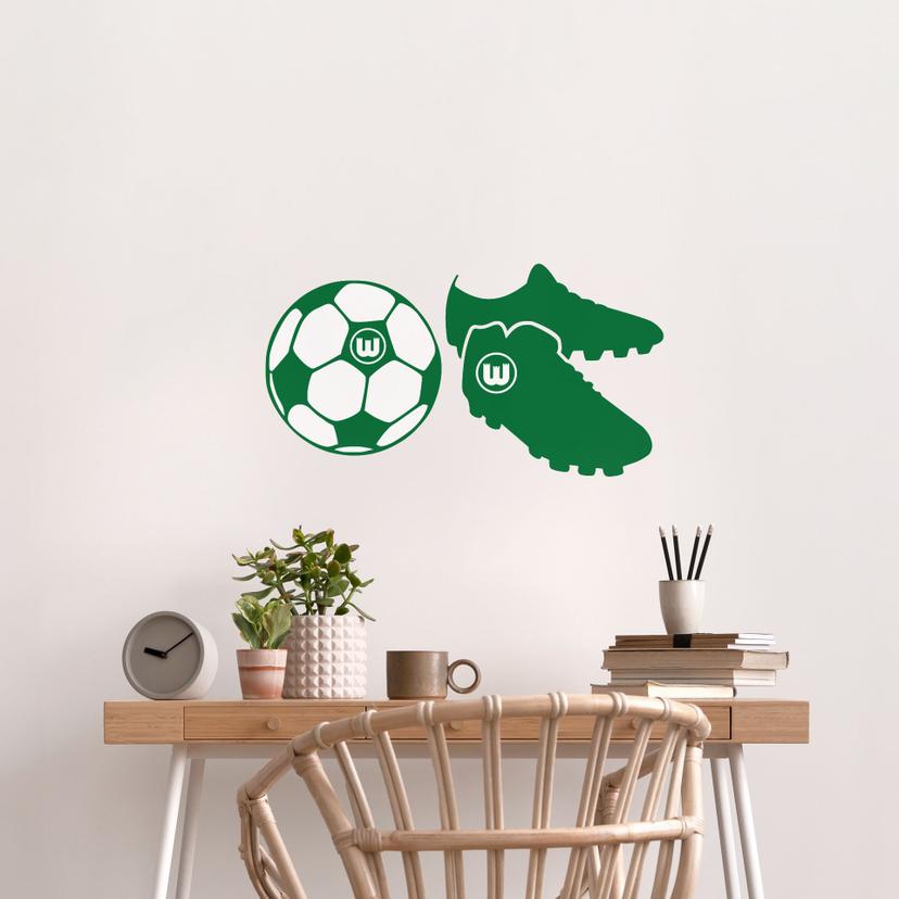 Wandtattoo VfL Wolfsburg Fussballschuhe