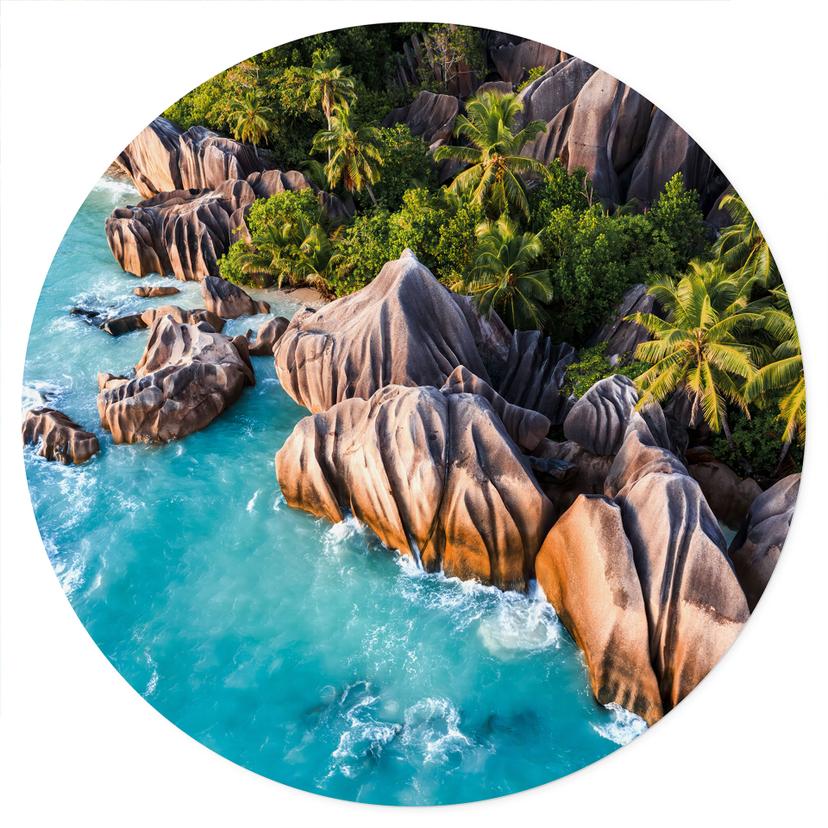 Adesivo murale Costa rocciosa tropicale delle Seychelles - Colombo - Rotondo