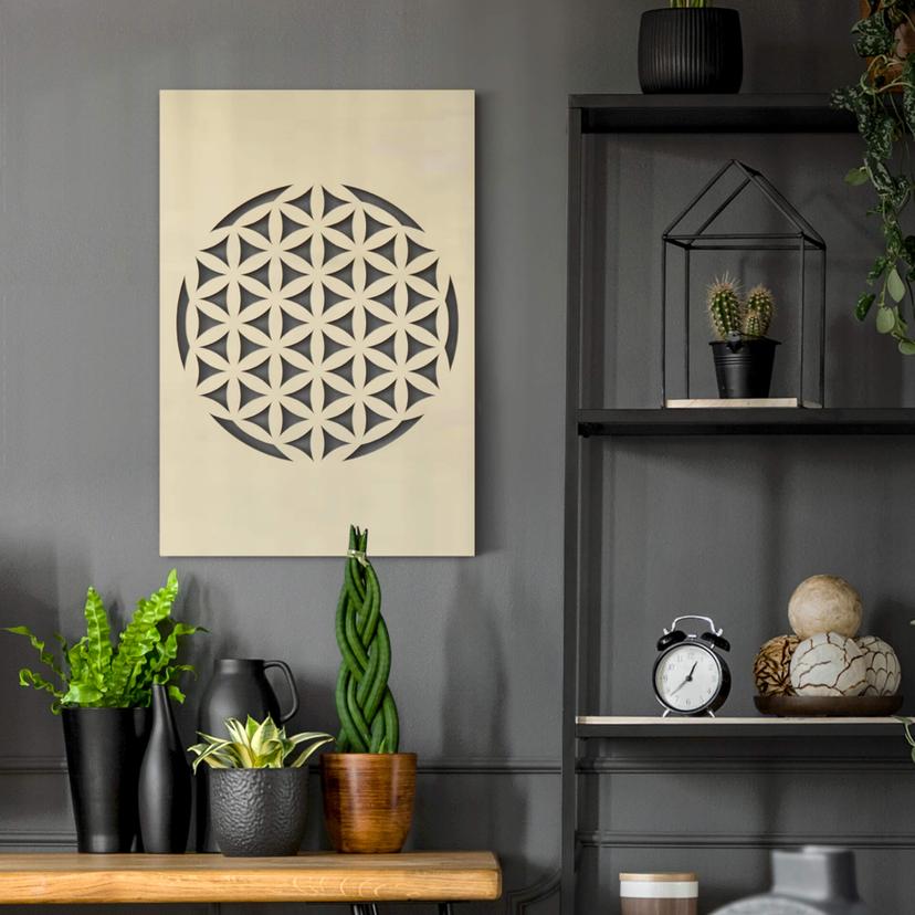 Cuadro decorativo de álamo - Flor de la vida