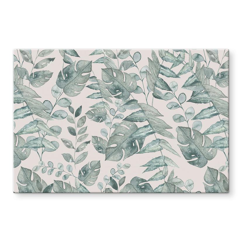 Pannello paraschizzi foglie di giungla acquerello crema - Bloomery Decor