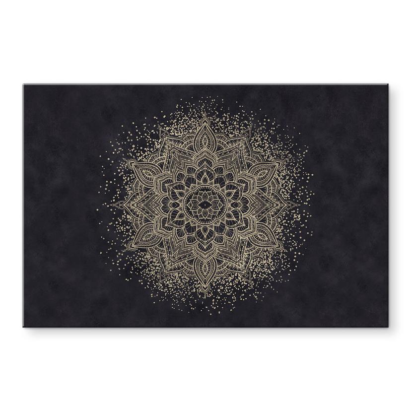 Pannello paraschizzi Mandala elegante in nero e oro - Bloomery Decor