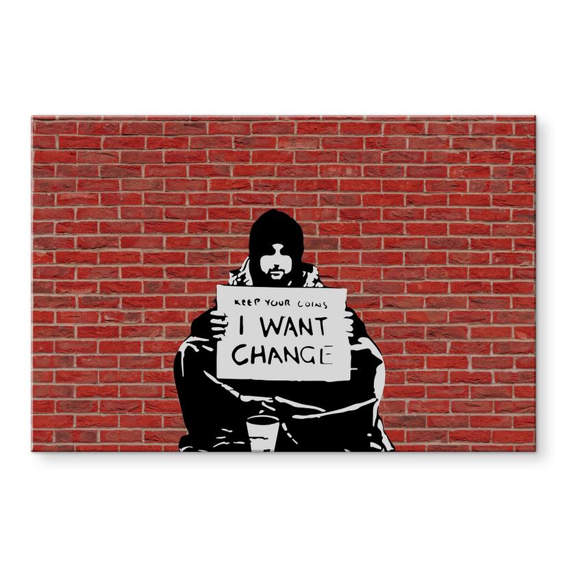 Akrylbillede Banksy - Keep Coins
